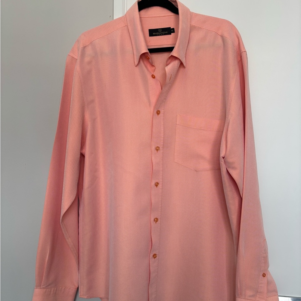 Bugatchi Pink Dress Shirt Classic Button-Down